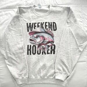 Gray Graphic Men's Sweater “Weekend Hooker”. Size XL  NWOT